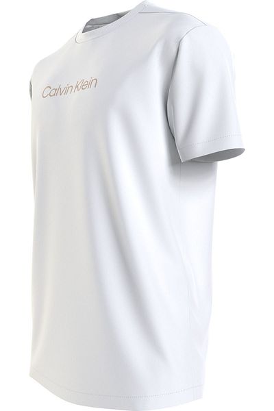 Calvin Klein Soft Cotton Men's White T-shirt with Crew Neck - Daily Use, Brand Logo