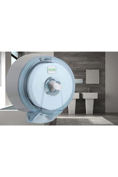 Vialli K9t Large Internal Pull Toilet Paper Dispenser Apparatus - Transparent - Plastic - Internal Pull