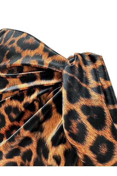 pistore Γυναικείο φόρεμα παραλίας Leopard Print Satin Pareo