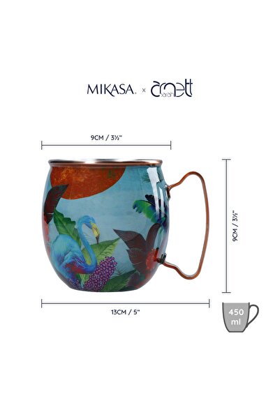MIKASA Sarah Arnett Mksamuleflam - Stainless Steel 450ml Moscow Mule Kupu Flamingo