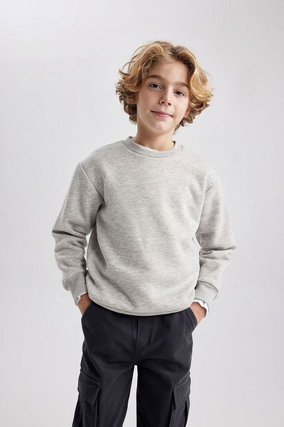 DeFacto Boy's Regular Fit Crew Neck Sweatshirt