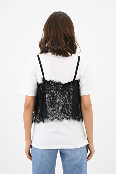 Koza Butik Γυναικείο T-shirt με δαντέλα 1772-24