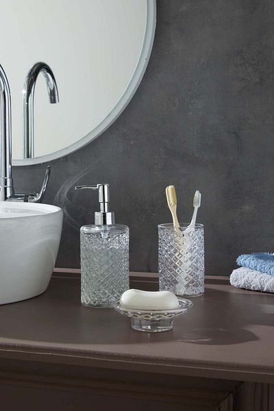 Glamis Selen Concept Cage Model Handmade Glass Bathroom Set Set of 3