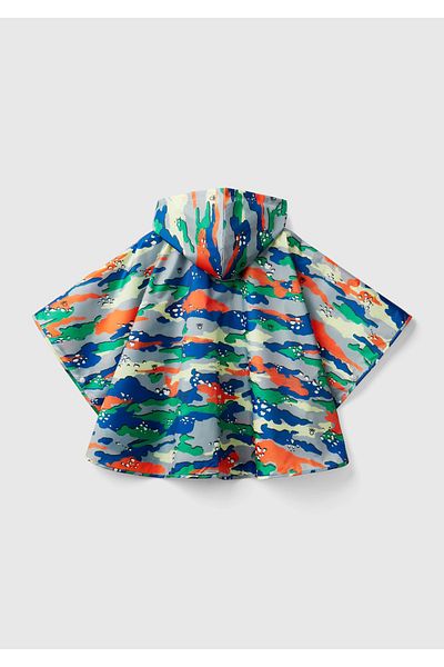 United Colors of Benetton Boy's Camouflage Raincoat - Colorful Poncho