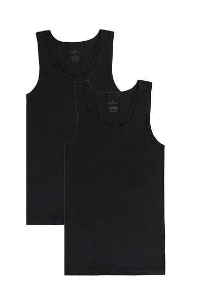 Steve Wolls Men's Black 2-Piece Strappy Bamboo Tank Top - 33401