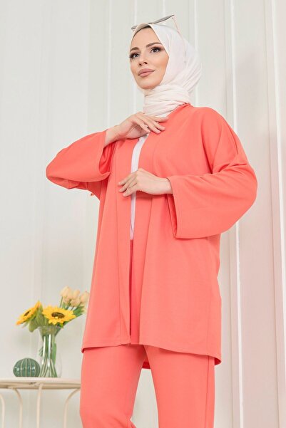 TOFİSA 11656-ORANJ Strickjacke+Hose