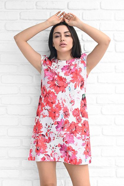 Koza Butik Rochie cu mânecă scurtă cu imprimeu pentru femei 5167-23