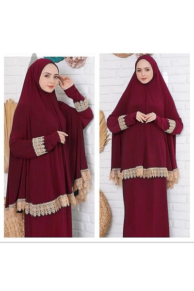 Kutay Collection Rochie de rugăciune de vară din două piese pentru femei - Îmbrăcăminte anti-transpirație și Flowy Ferace