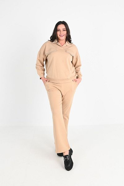 Koza Butik Γυναικείο Σετ αθλητικής φόρμας ισπανικού μεγάλου μεγέθους 8064-24