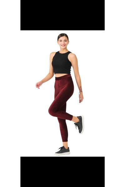 Momslab Colanți din velur cu talie înaltă