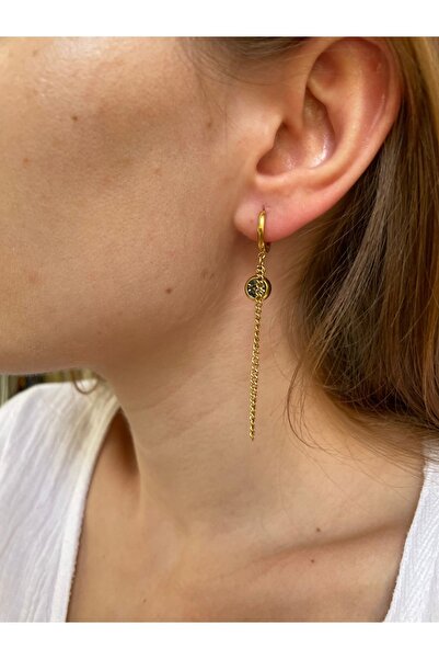 Hora Fil Detaylı Tasarım Ürünü Gold Çelik Küpe