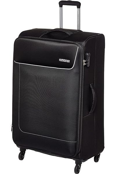 American Tourister حقيبة سفر بعجلات كبيرة الحجم من جامايكا، باللون الأسود، ضمان عالمي لمدة 3 سنوات