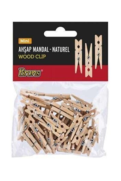 Brons Ahşap Mandal Naturel Mini (br-909)