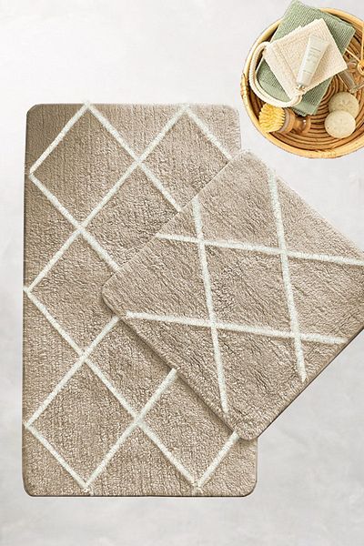 Chilai Home Alinda Stone Cotton Σετ 2 χαλιών μπάνιου 100% φυσικό οργανικό βαμβάκι, πλένεται. 8683264339950   Bpmk