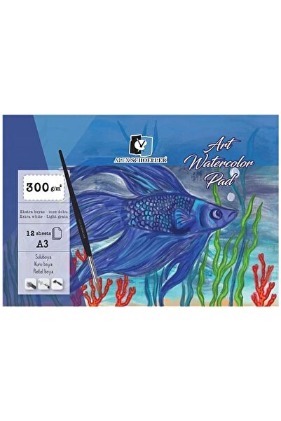 Alex Schoeller Alex A3 300 gr 12.li Yapışkanlı Art Sulu Boya Defteri Alx-0618