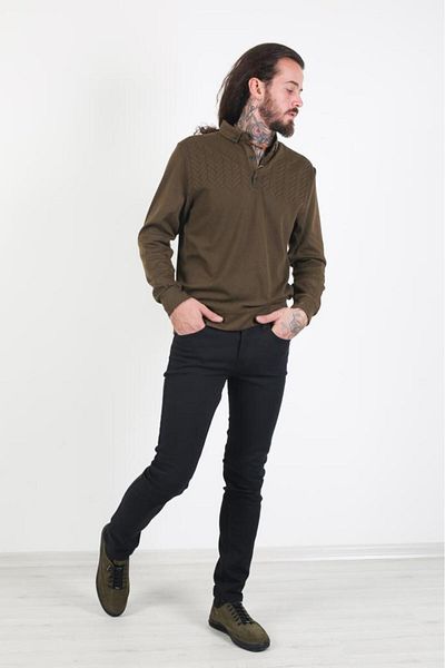 Gio Ventu Gioventu Ανδρικό τζιν παντελόνι με κανονική εφαρμογή μαύρο 04057