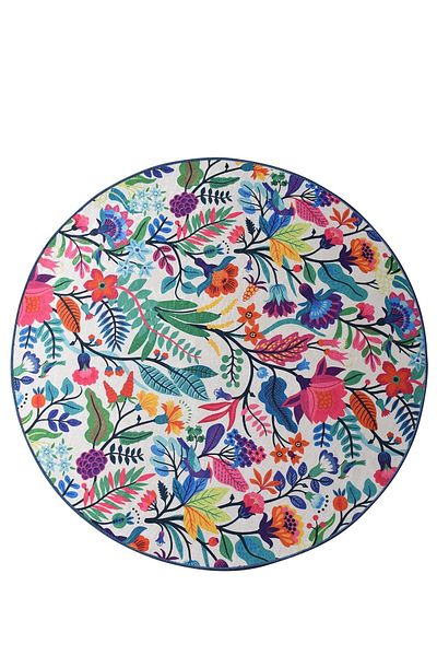 Chilai Home Pıctura Diameter 100 Bathroom Carpet, Mat Set Djth