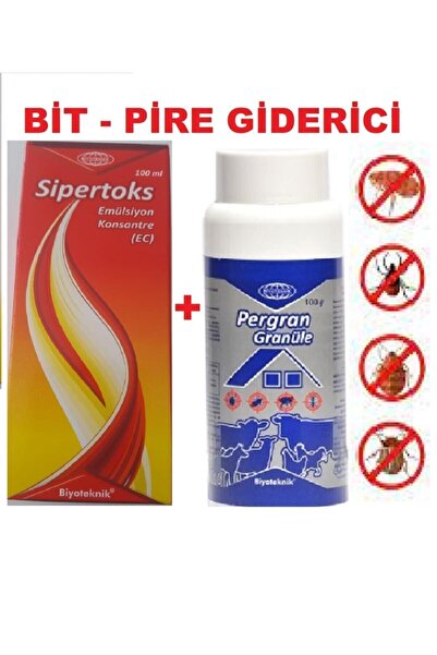 Biyoteknik Bit, Pire , Kene Zararlılara Karşı Sipertoks 100ml Pergan 100 gr (granül )
