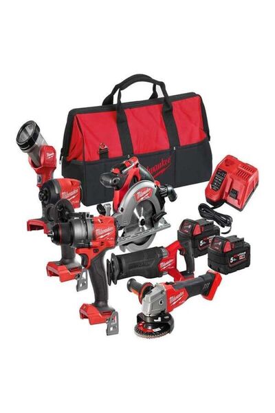 Milwaukee M18 Fpp6E3-502B 6'lı Set (Fpd3-Fıd3-Ccs55-Fsz-Fsag125-Tled) T4933480874