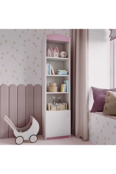 YURKUR MOBİLYA Tekli kitaplık 4 raflı tek kapaklı