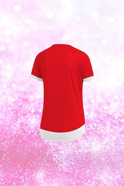 POSEIDON STORM Women's Red Dri-fit Fabric Crew Neck Short Sleeve Daily Comfortable T-shirt S-3xl