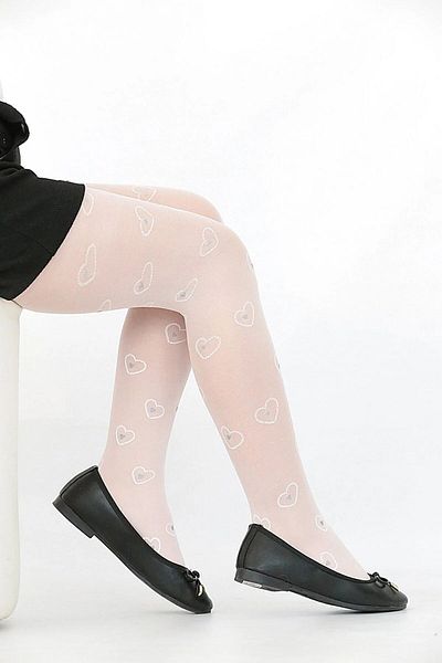 Daymod Baby Girl Melisa Cream Color Patterned Pantyhose
