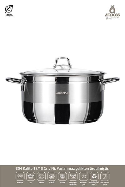 Amboss Ambos Saphire 30 Cm Deep Pot - Glass Lid