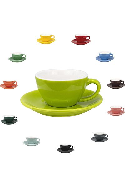 MIBRU Coffee ceramic cup with plate 250ml pistachio