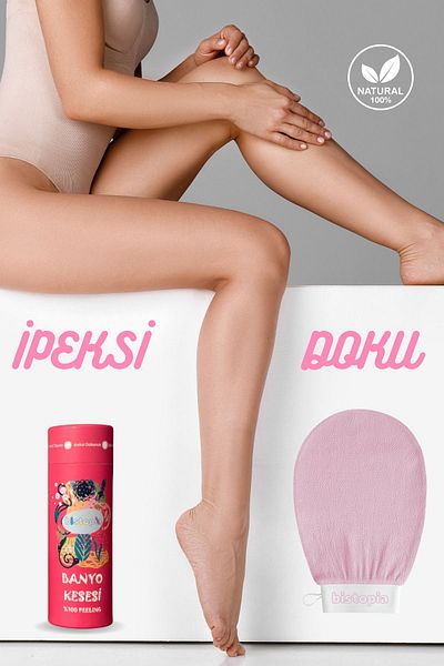 Bistopia Natural Care 100% Silk Bath Shower Scrub - Exfoliating Gloves for Women and Men