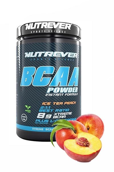 Nutrever Bcaa Powder 500 gr Peach Flavored Amino Acid Power Energy Glutamine