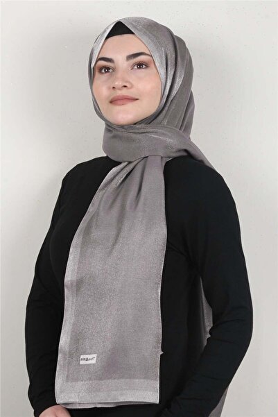 PİRAMİT Kehribar Simli Şal 4000-37 Miskli Kahve