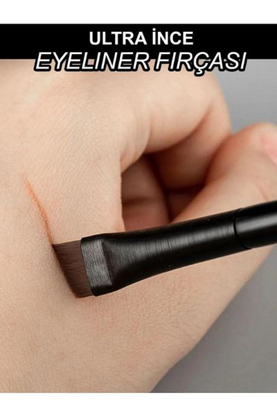 AcarlarTicaret Professional Crystal Model Liquid Eyeliner and Angled Eyeliner Brush