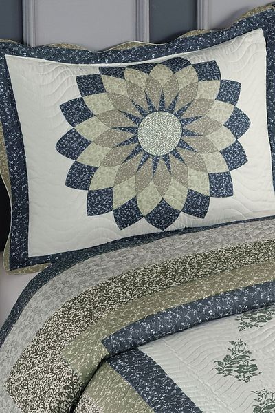 Örtüm Gloria Green Double Quilted Bedspread
