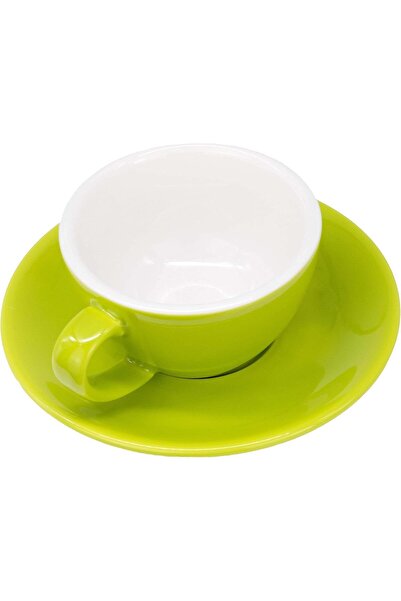 MIBRU Coffee ceramic cup with plate 250ml pistachio
