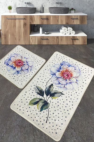 Chilai Home Jade Bathroom Rug Set of 2 - Washable Non-Slip