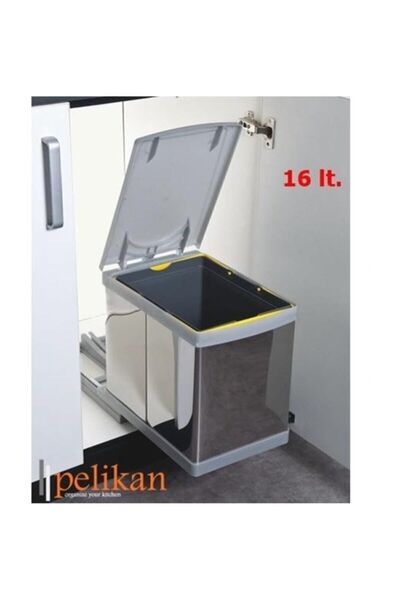 Pelikan Toty 21700 Raylı Dolap İçi Çöp Kovası 16 Litre