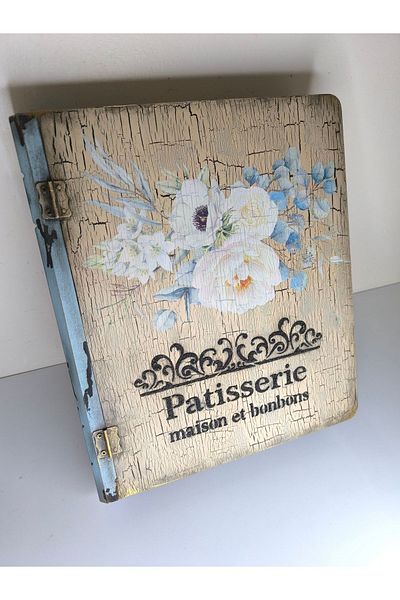 IremTasarimAtolyesi Wintage Hand Painted Wooden Decorative Book Box - Large Size Home Decoration