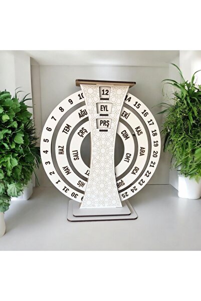 Vera Atolye Masaüstü Ahşap Hareketli Sonsuz Takvim