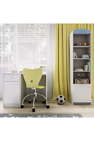 YURKUR MOBİLYA Tekli kitaplık 4 raflı tek kapaklı