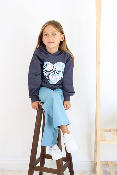 e-çocuk Blossom Patterned Girl's Set - Heart Printed, 6890 Model