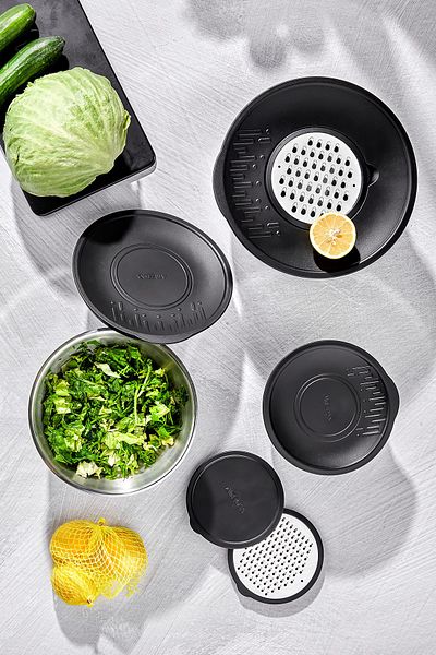 Amboss Satin 9 Piece Stainless Steel Multi-Purpose Bowl Set with Black Lid