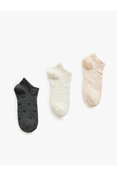 Koton Set of 3 Basic Booties Socks Multicolored