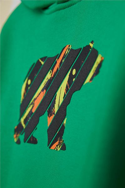 Bad Bear Mono green child Hooded sweatshirt