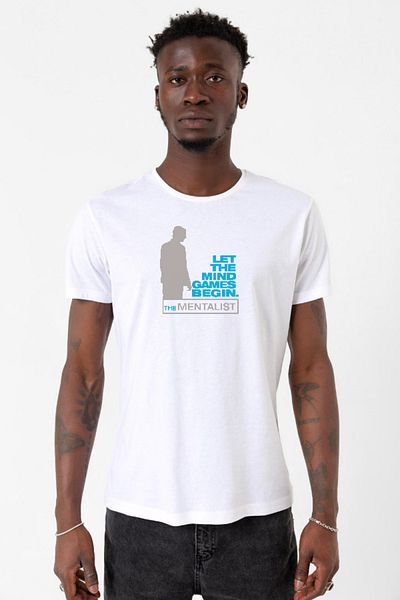 Tshirthane The Mentalist Let The Mind Λευκό ανδρικό μπλουζάκι ποδηλασίας