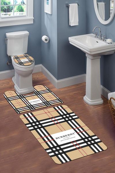 Doruklar Home Collection Set de 3 scaune de toaletă antiderapante, lavabile, cu modele decorative - set de covorașe de baie