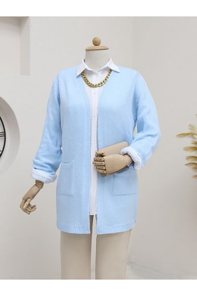 HİJABAYA Double Pocket Soft Knitwear Cardigan