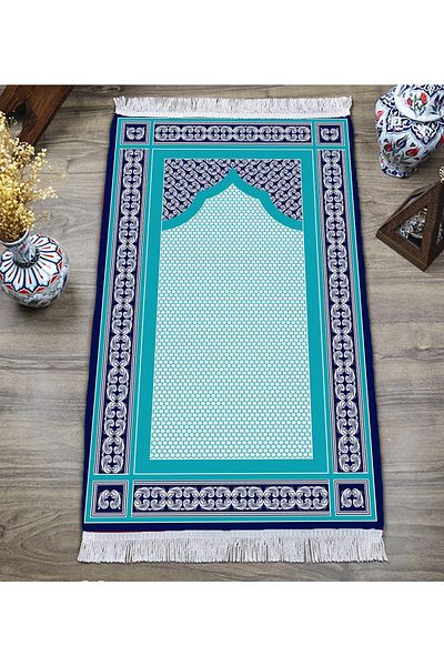 Doruklar Home Collection Digital Printing Non-Slip Base Washable Tufted Prayer Rug
