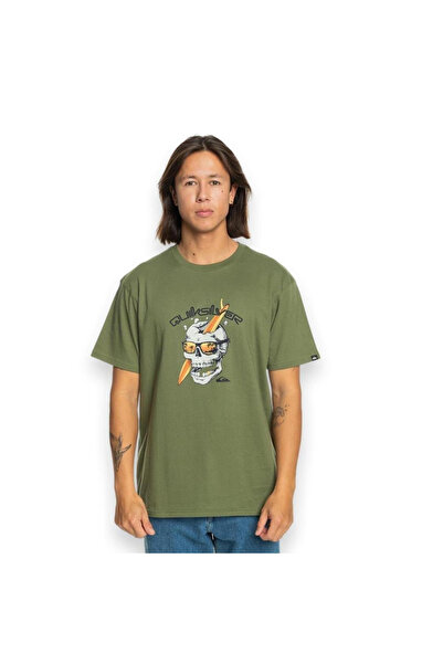 Quiksilver One Last Surf Ss Ανδρικό μπλουζάκι σε πράσινο στυλ Eqyzt07674-17036