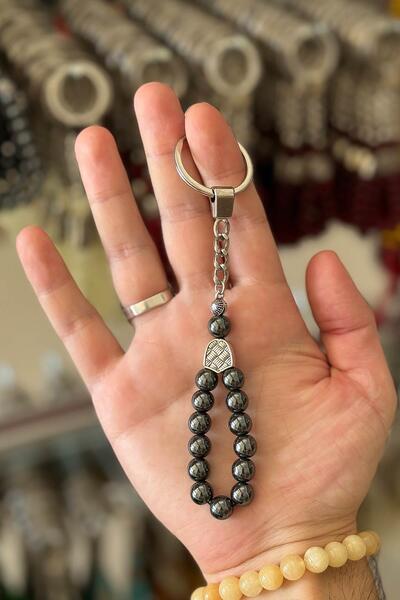 TESBİHKENTİ Doğal Hematit Taşı Tesbih Anahtarlık