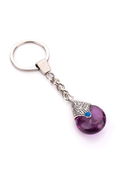 TESBİHKENTİ Μωβ στρογγυλό μπρελόκ